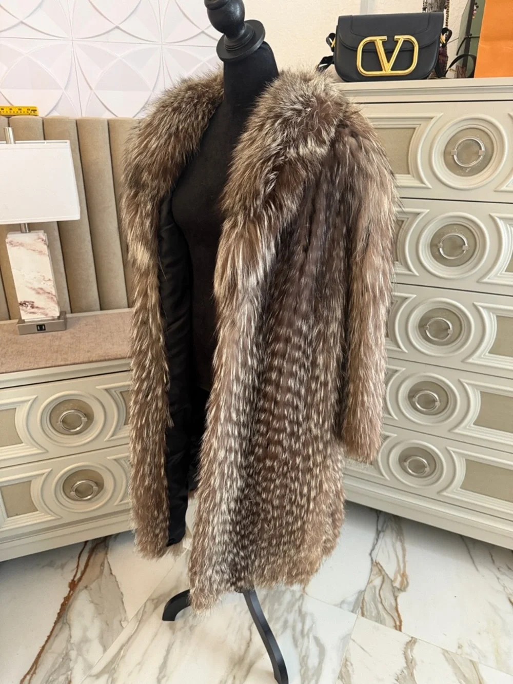 SAGA FURS SAGA FOX FUR SEMILONG COAT